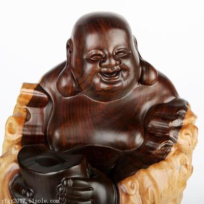 工藝品黑檀招財(cái)進(jìn)寶彌勒佛擺件——價(jià)格、廠家與木制工藝解析